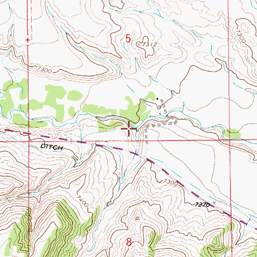Topographic Map of Lamb Creek, WY