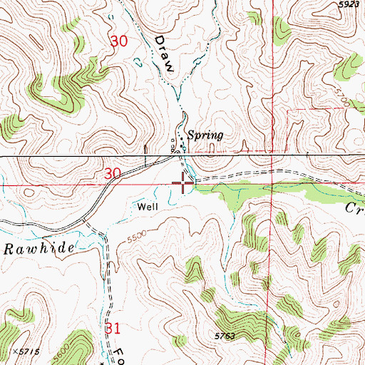 Topographic Map of Lamb Draw, WY