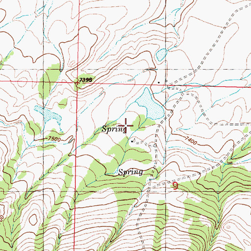 Topographic Map of Lambertsen Ranch, WY