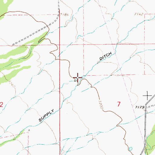 Topographic Map of Lambs Supply Ditch, WY