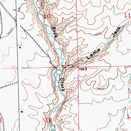 Topographic Map of Lame Jack Gulch, WY