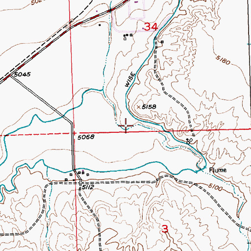 Topographic Map of Lamoreaux Draw, WY