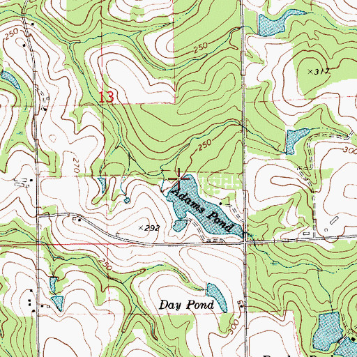 Topographic Map of Adams Pond, AL