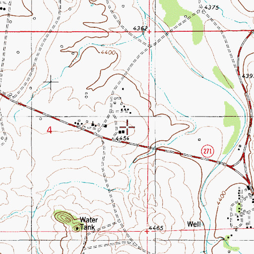 Topographic Map of Lance Creek Community Church, WY