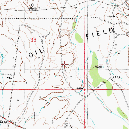 Topographic Map of Lance Creek Oil Field, WY