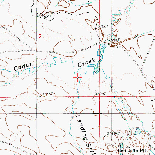 Topographic Map of Landing Strip Draw, WY