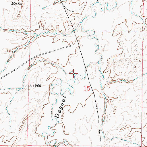 Topographic Map of Lane Creek, WY