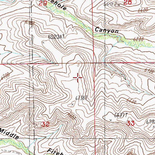 Topographic Map of Laney Wash, WY