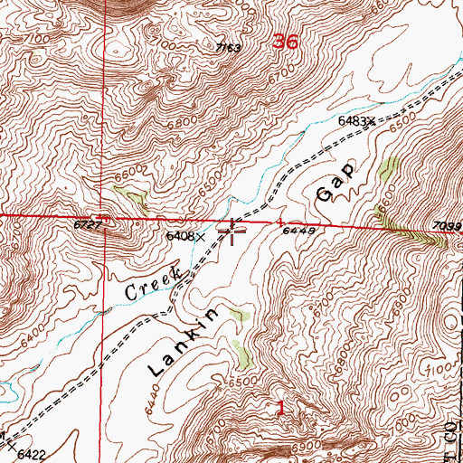 Topographic Map of Lankin Gap, WY