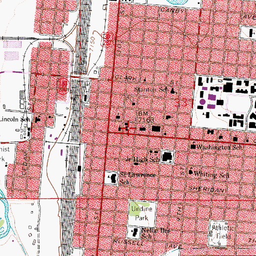 Topographic Map of Laramie, WY