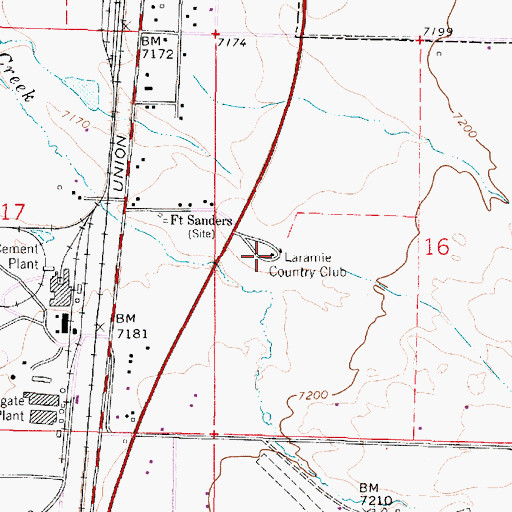 Topographic Map of Laramie Country Club, WY