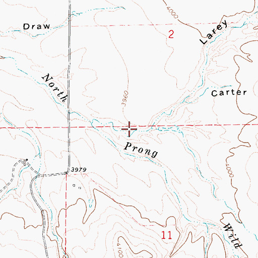 Topographic Map of Larey Draw, WY
