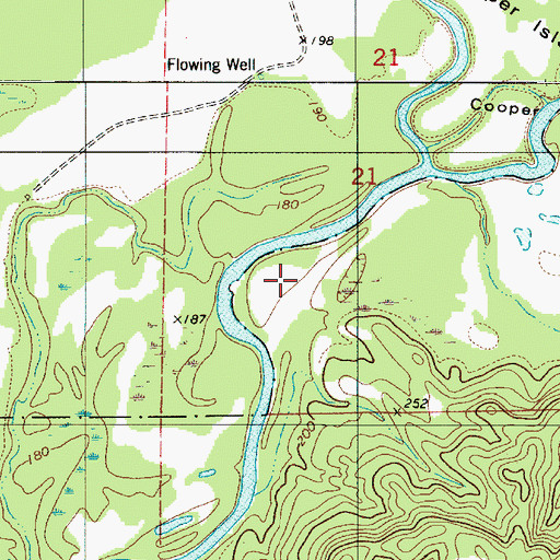 Topographic Map of Affonee Creek, AL