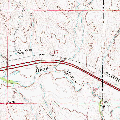 Topographic Map of Laskie Draw, WY