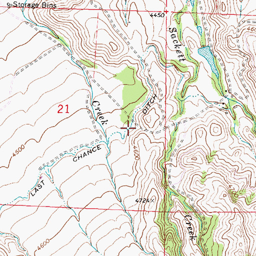 Topographic Map of Last Chance Ditch, WY