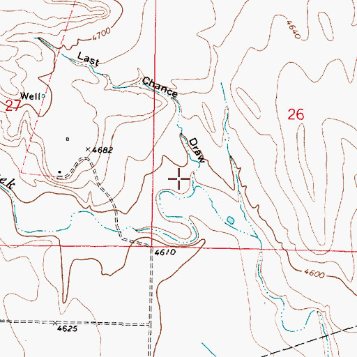 Topographic Map of Last Chance Draw, WY