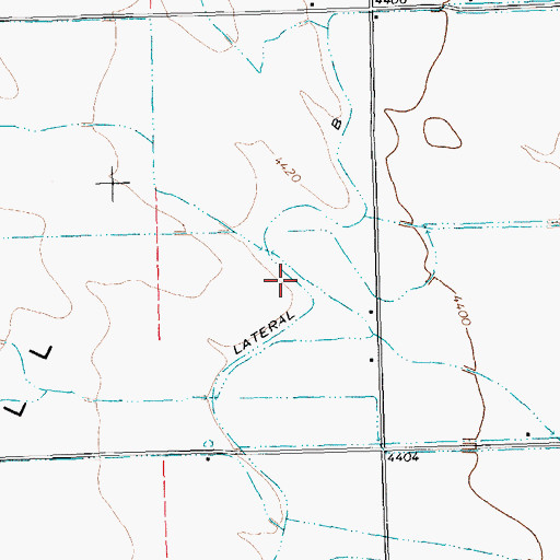 Topographic Map of Lateral B, WY