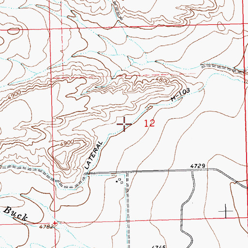 Topographic Map of Lateral H-103, WY