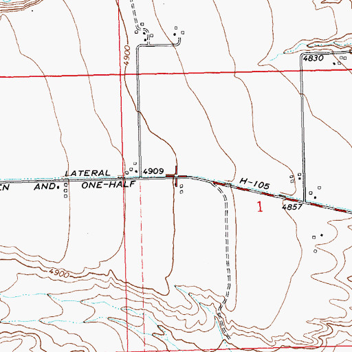 Topographic Map of Lateral H-105, WY