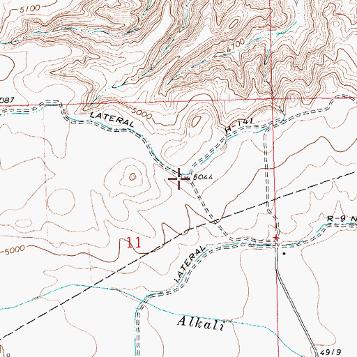 Topographic Map of Lateral H-141, WY