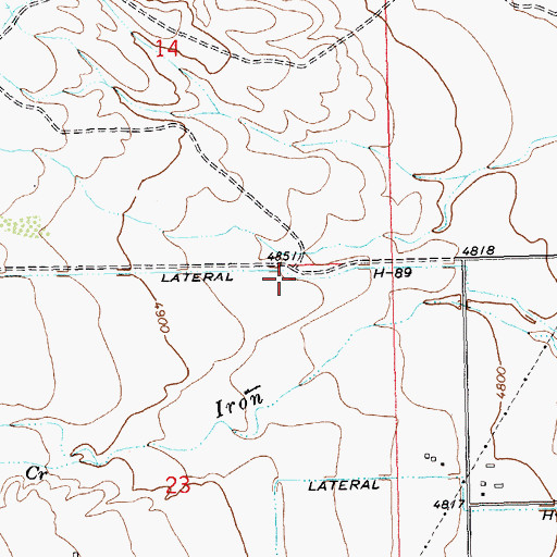 Topographic Map of Lateral H-89, WY