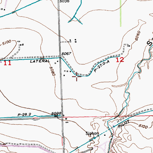 Topographic Map of Lateral P-27.0- A, WY