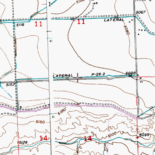 Topographic Map of Lateral P-28.2, WY