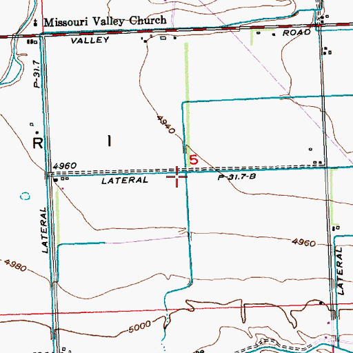 Topographic Map of Lateral P-31.7- B, WY