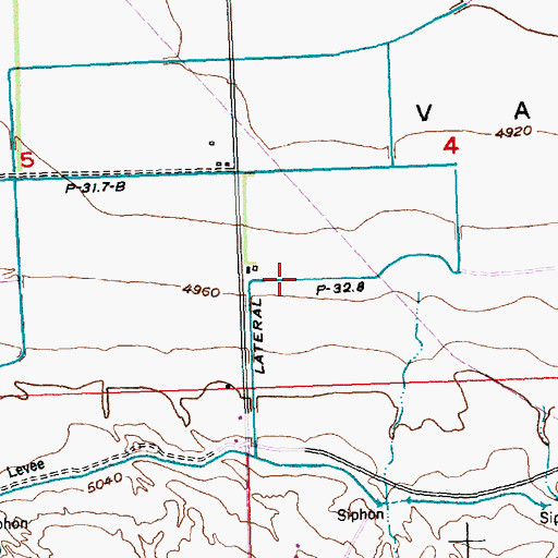 Topographic Map of Lateral P-32.8, WY