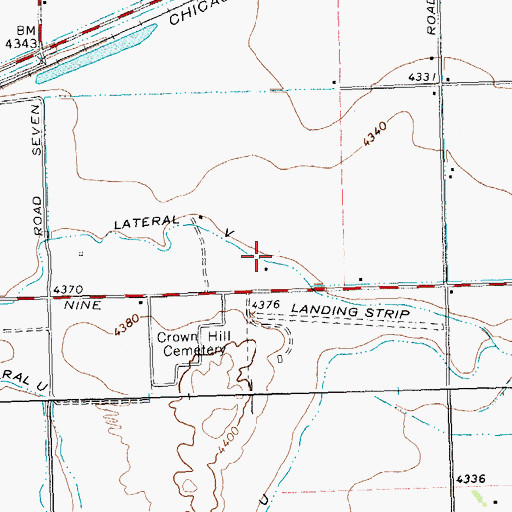 Topographic Map of Lateral V, WY