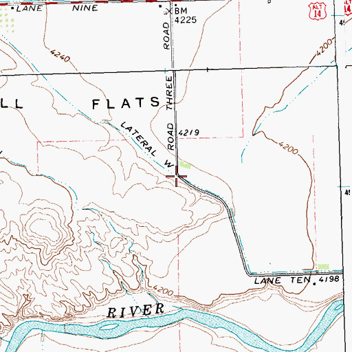 Topographic Map of Lateral W, WY