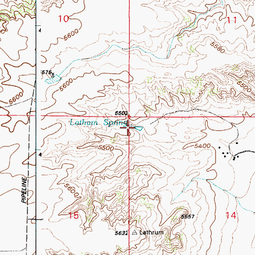 Topographic Map of Latham Spring, WY