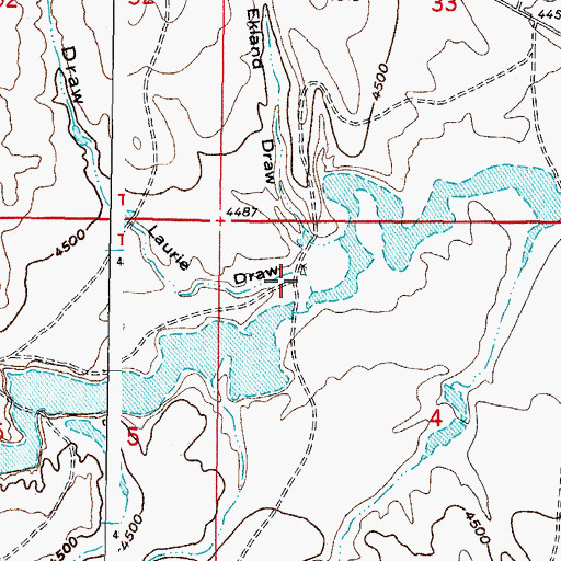 Topographic Map of Laurie Draw, WY