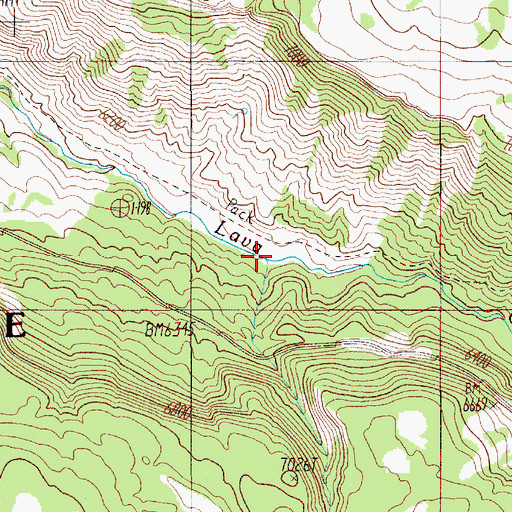 Topographic Map of Lava Creek Canyon, WY