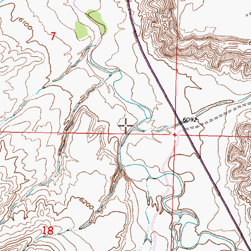 Topographic Map of Lawn Creek, WY