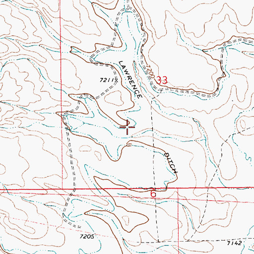 Topographic Map of Lawrence Ditch, WY