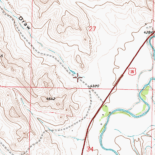 Topographic Map of Lawrence Draw, WY