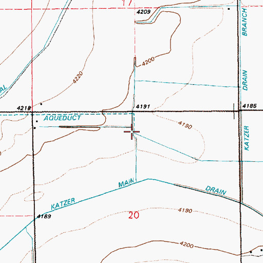 Topographic Map of Layton Drain, WY