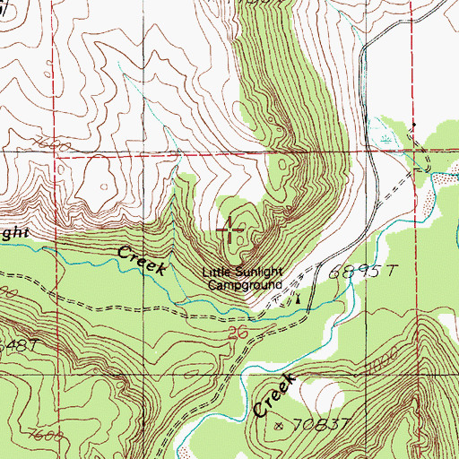 Topographic Map of Lazy Open A, WY