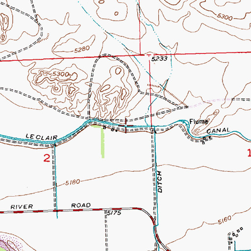 Topographic Map of Le clair Canal, WY