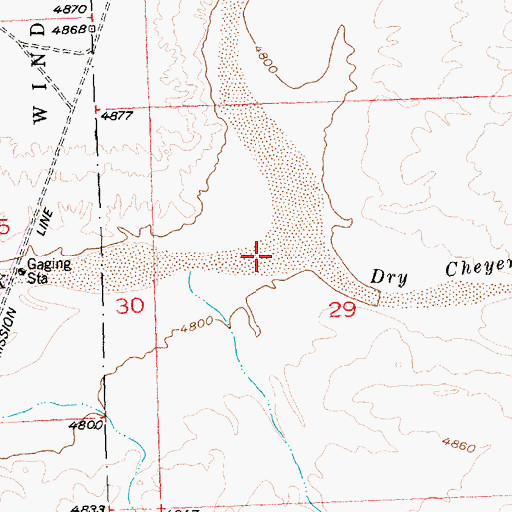 Topographic Map of Le Clair Drain, WY