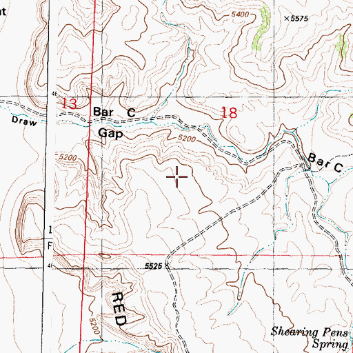 Topographic Map of Lea Ditch, WY