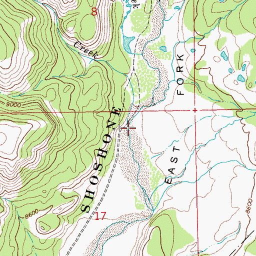 Topographic Map of Lean-to Creek, WY