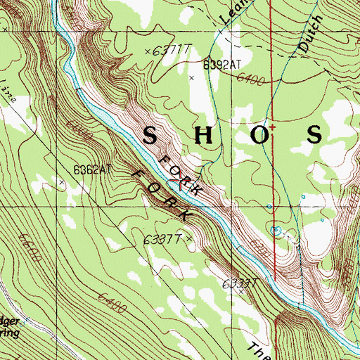 Topographic Map of Leaning Tree Creek, WY