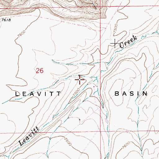 Topographic Map of Leavitt Basin, WY