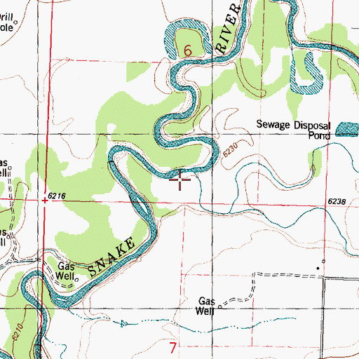 Topographic Map of Ledford Slough, WY