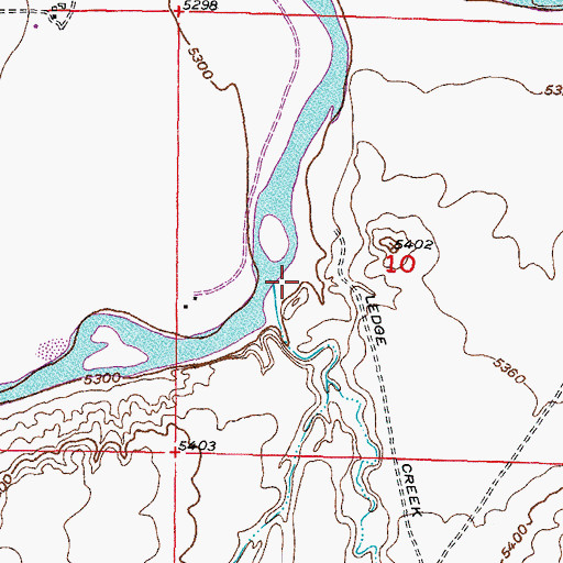 Topographic Map of Ledge Creek, WY