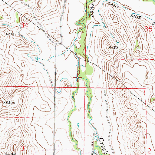 Topographic Map of Lee Creek, WY