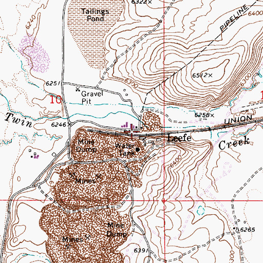 Topographic Map of Leefe, WY