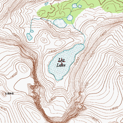 Topographic Map of Leg Lake, WY